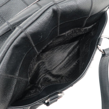 CHANEL Chocobar Caviar Skin Boston Bag Shoulder Bag Black