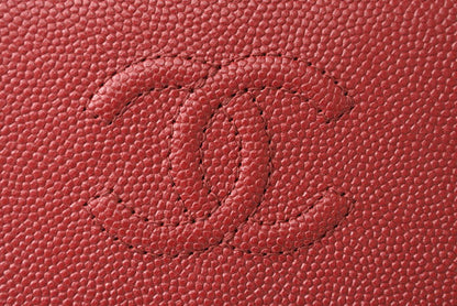 Chanel Caviar Skin Mini Trifold Wallet Dark Red