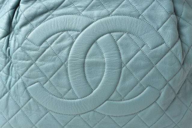 Chanel 2way Leather Tote Bag Chain Coco Mark Quilted