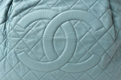 Chanel 2way Leather Tote Bag Chain Coco Mark Quilted