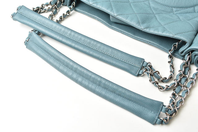 Chanel 2way Leather Tote Bag Chain Coco Mark Quilted