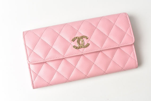 Chanel Caviar Skin Long Wallet Rose Pink in Pristine Condition