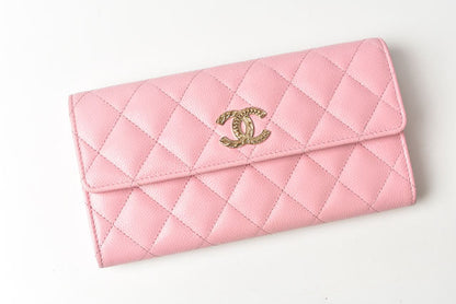 Chanel Caviar Skin Long Wallet Rose Pink in Pristine Condition