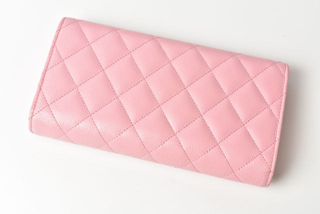 Chanel Caviar Skin Long Wallet Rose Pink in Pristine Condition