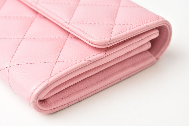 Chanel Caviar Skin Long Wallet Rose Pink in Pristine Condition