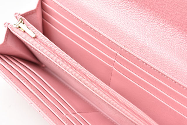 Chanel Caviar Skin Long Wallet Rose Pink in Pristine Condition