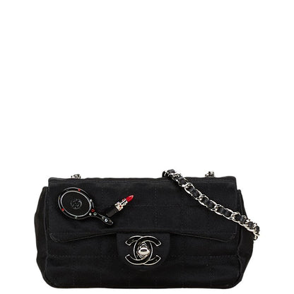 Chanel Satin Leather Chocobar Coco Mark Mirror Lip Mini Chain Shoulder Bag