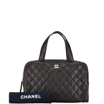 Chanel Caviar Skin Coco Mark Mini Boston Handbag