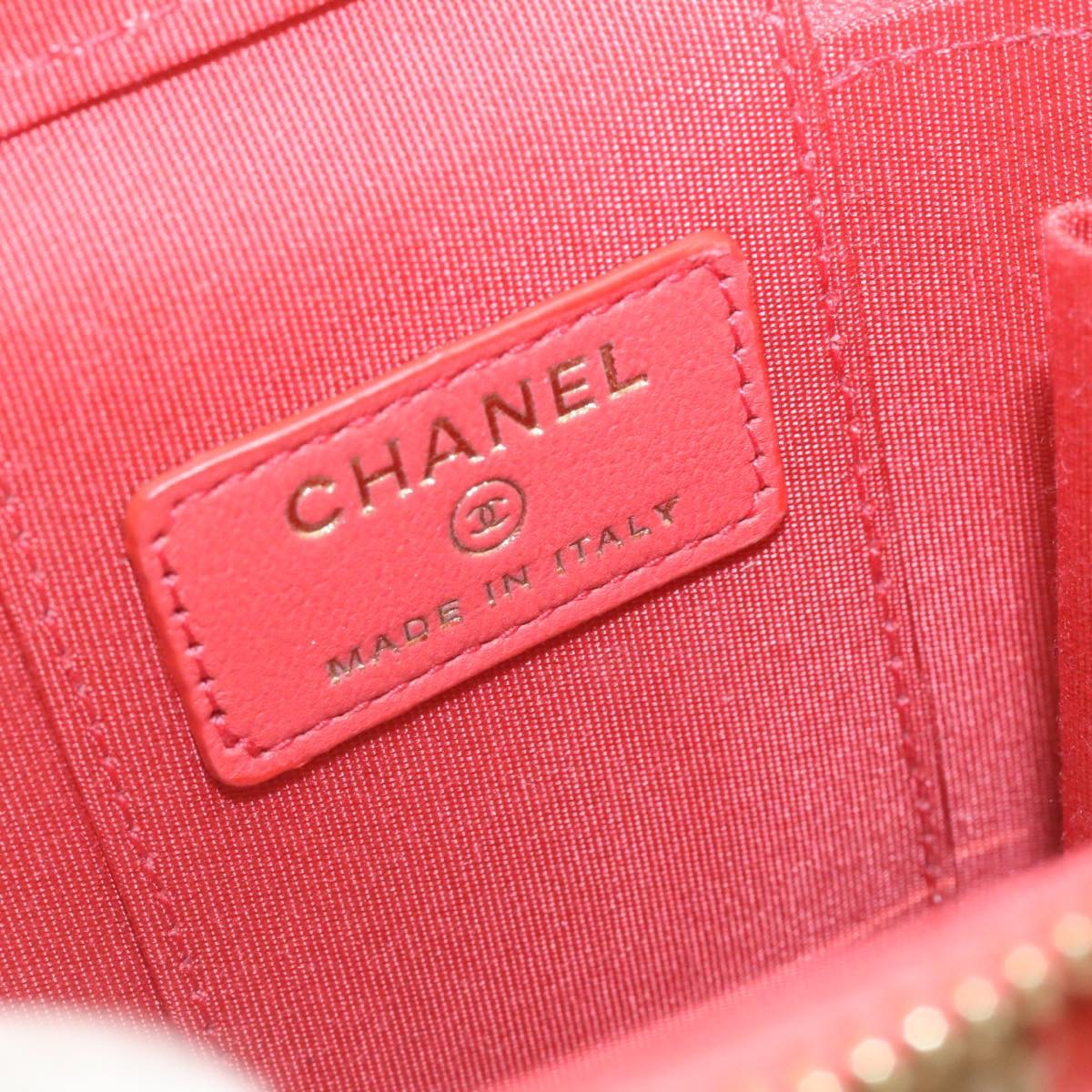 CHANEL Vanity Chain Shoulder Pouch Hemp Pink CC knn023