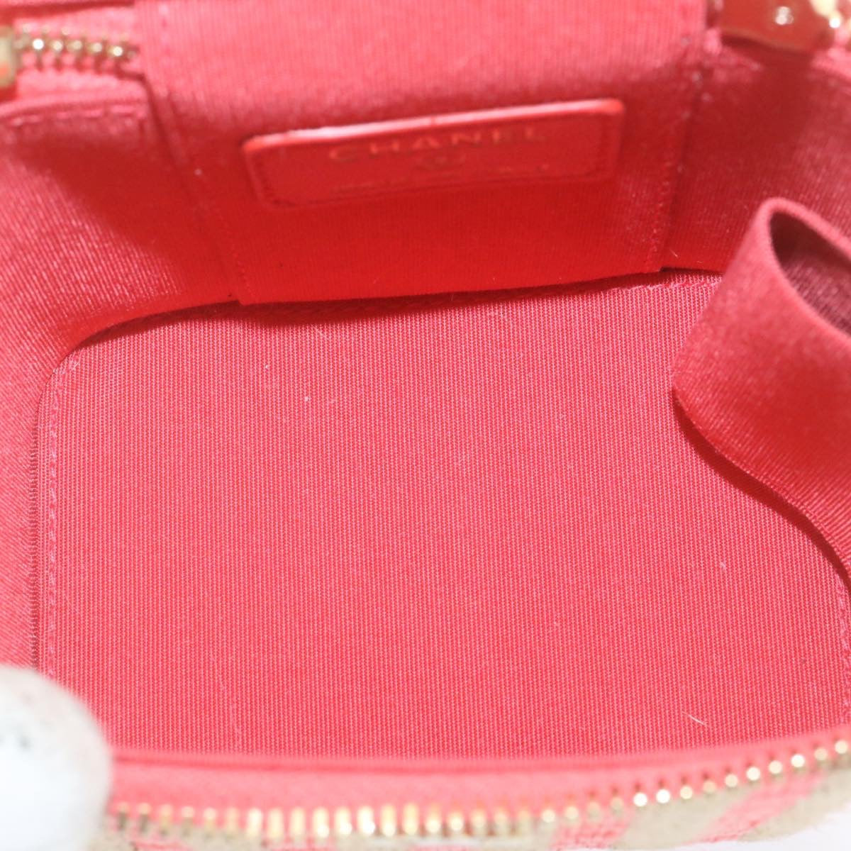 CHANEL Vanity Chain Shoulder Pouch Hemp Pink CC knn023