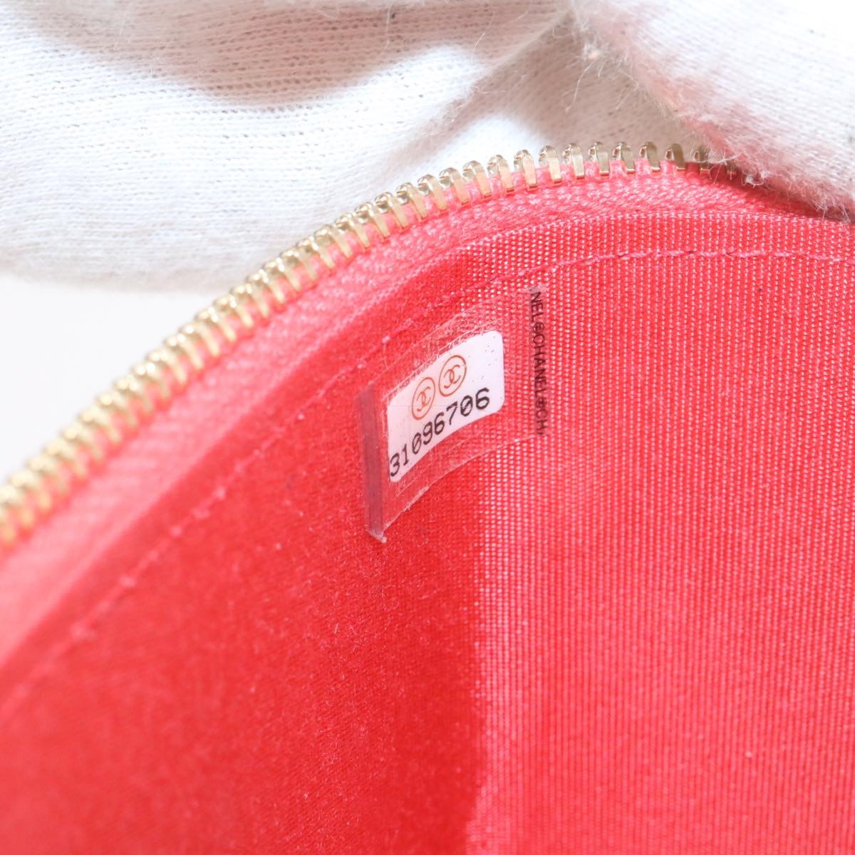 CHANEL Vanity Chain Shoulder Pouch Hemp Pink CC knn023