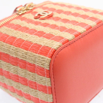 CHANEL Vanity Chain Shoulder Pouch Hemp Pink CC knn023