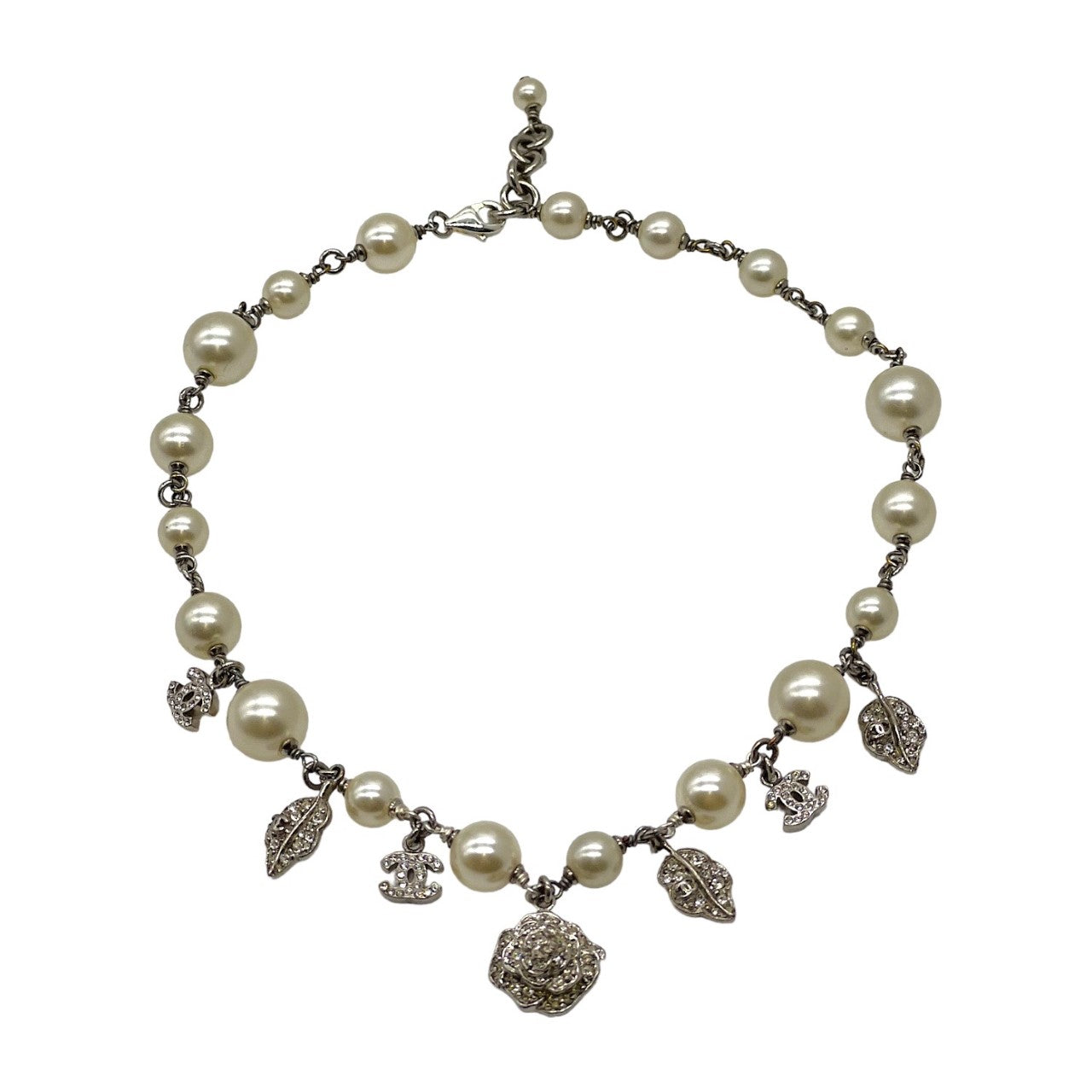 Chanel Vintage Pearl Charm Choker Necklace