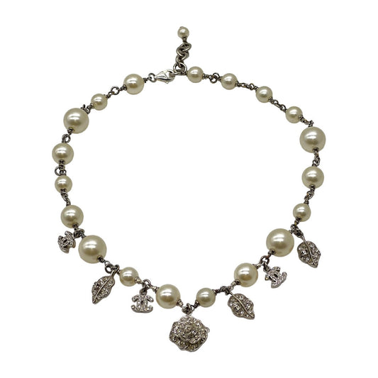 Chanel Vintage Pearl Charm Choker Necklace