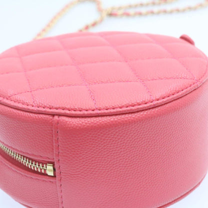 CHANEL Matelasse Caviar Skin Chain Shoulder Bag Pink CC 23651A
