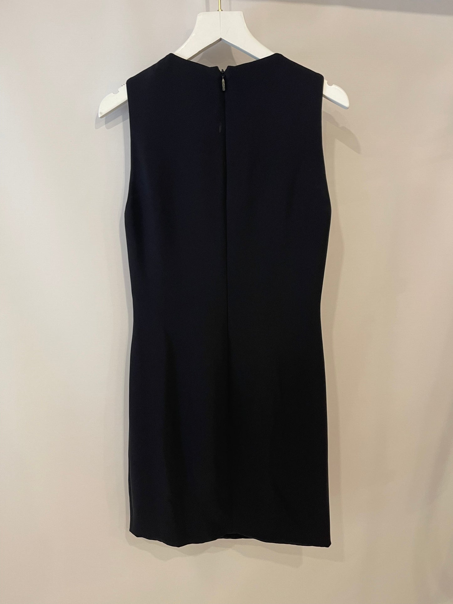 Gucci Black Silk Sleeveless Dress with Gold Logo Detail Size IT 38 (UK 6)