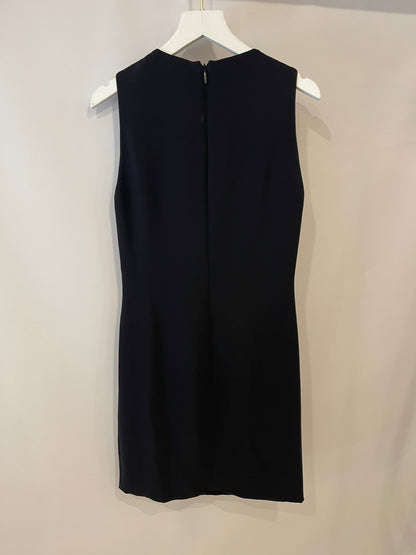 Gucci Black Silk Sleeveless Dress with Gold Logo Detail Size IT 38 (UK 6)