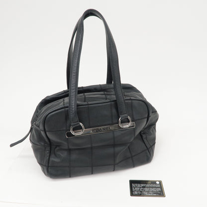 CHANEL Chocobar Caviar Skin Boston Bag Shoulder Bag Black