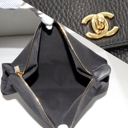 Chanel 2WAY Tote Bag Soft Caviar Skin Black