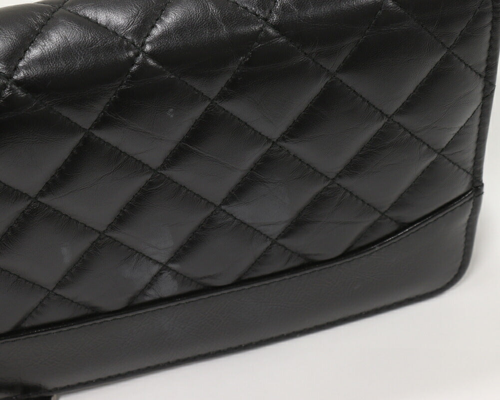 Chanel Chain Shoulder Bag Black Silver A84389