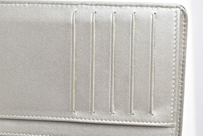Chanel Leather Folding Wallet A50087 Black/Silver