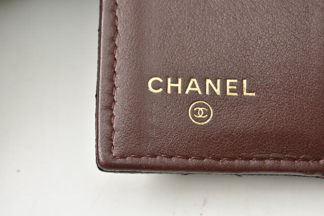 Chanel Caviar Skin Compact Wallet A84401 Black