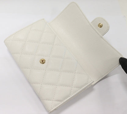 Chanel Caviar Skin Bifold Wallet Matelasse Medium Classic Flap AP0232