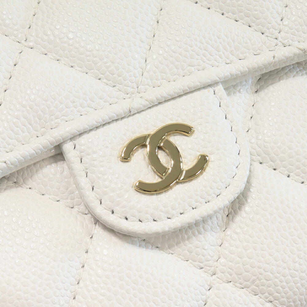 Chanel Caviar Skin Bifold Wallet Matelasse Medium Classic Flap AP0232