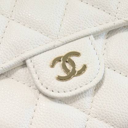 Chanel Caviar Skin Bifold Wallet Matelasse Medium Classic Flap AP0232