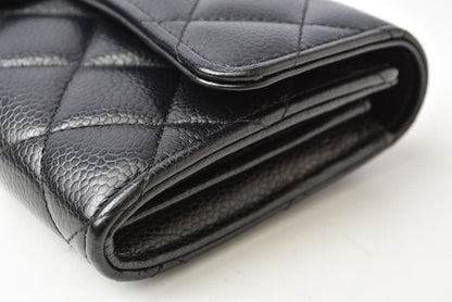 Chanel Caviar Skin Long Wallet Timeless Classic Matelasse AP0241