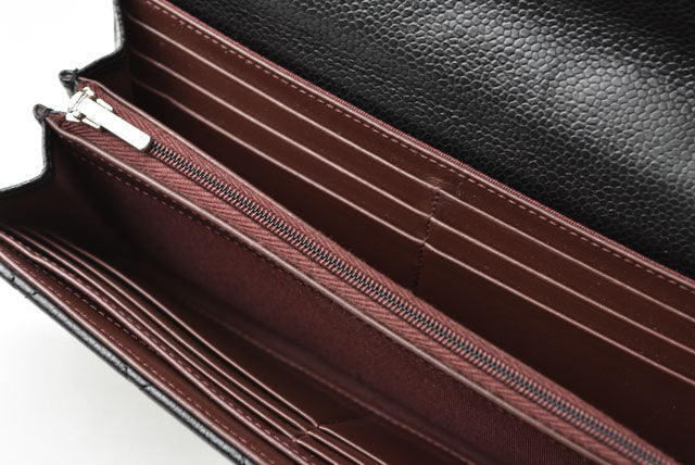 Chanel Caviar Skin Long Wallet Timeless Classic Matelasse AP0241