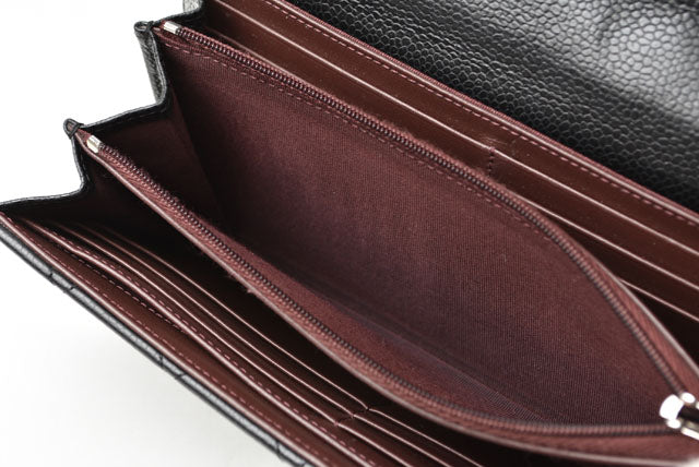 Chanel Caviar Skin Long Wallet Timeless Classic Matelasse AP0241