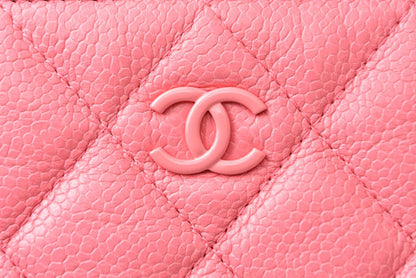 Chanel Caviar Skin Clutch Bag/Flat Pouch Rose Pink