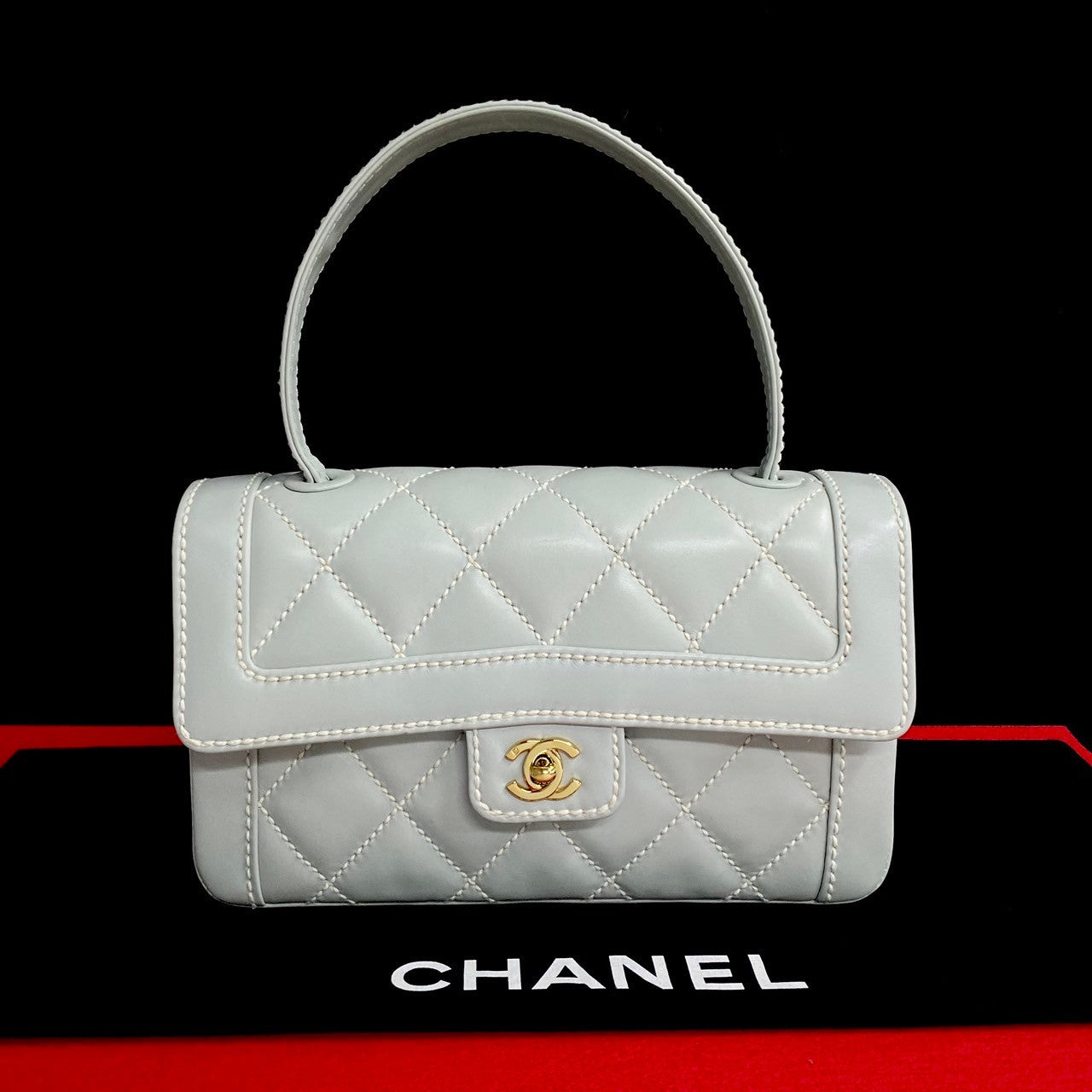 Chanel CC Wild Stitch Top Handle Bag Leather Handbag