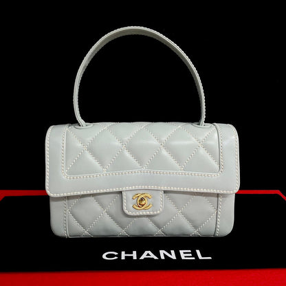 Chanel CC Wild Stitch Top Handle Bag Leather Handbag