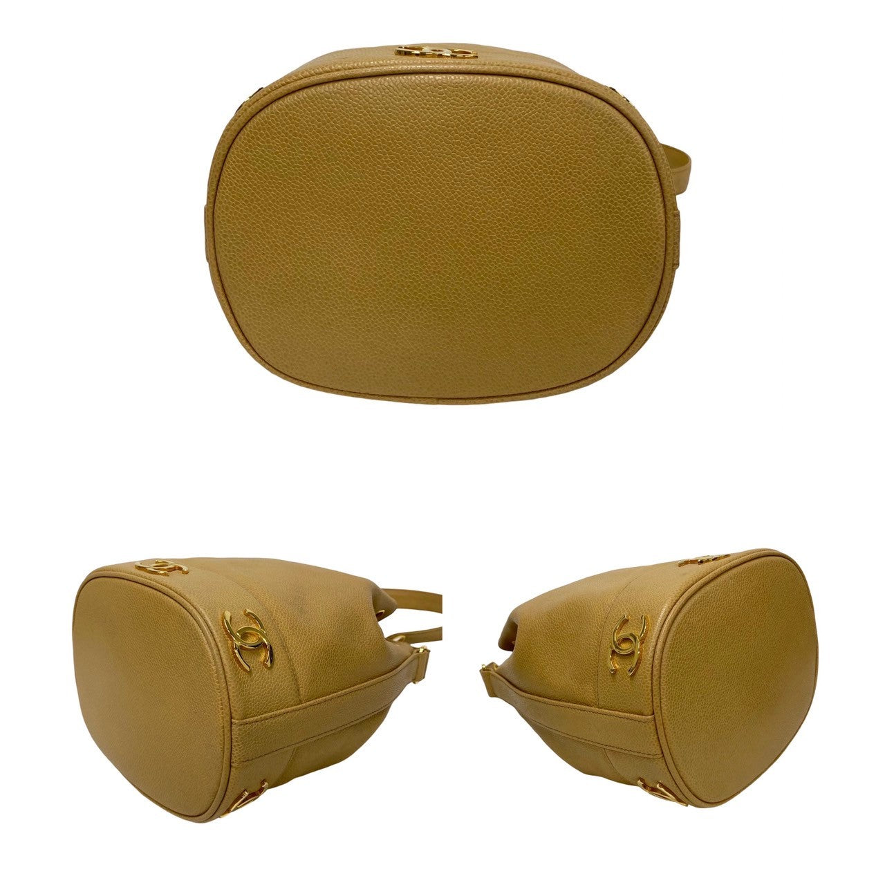 Chanel Triple CC Caviar Bucket Shoulder Bag  Leather Crossbody Bag