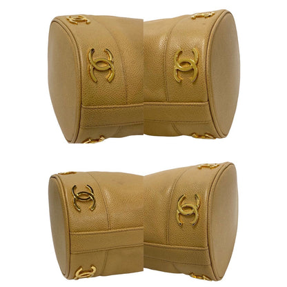 Chanel Triple CC Caviar Bucket Shoulder Bag  Leather Crossbody Bag