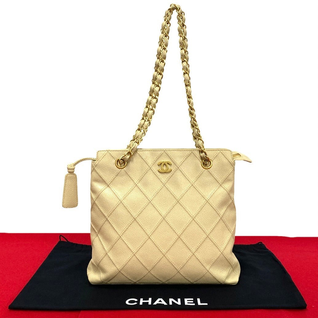 Chanel CC Caviar Shoulder Bag  Leather Shoulder Bag