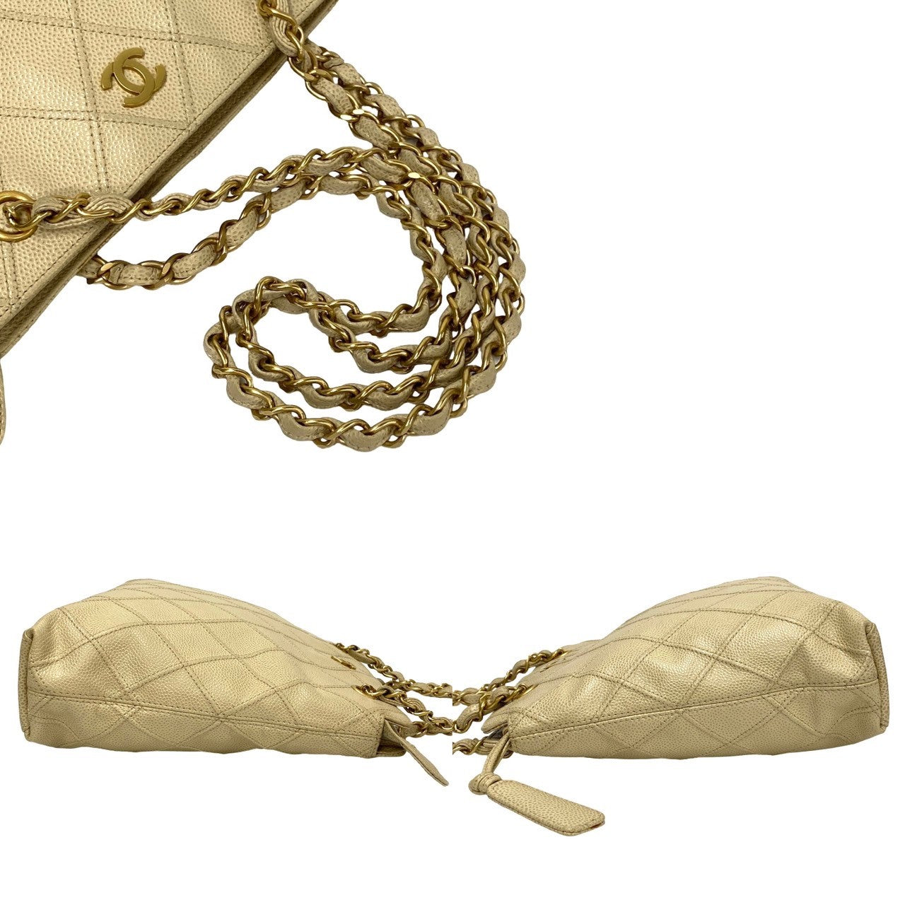 Chanel CC Caviar Shoulder Bag  Leather Shoulder Bag