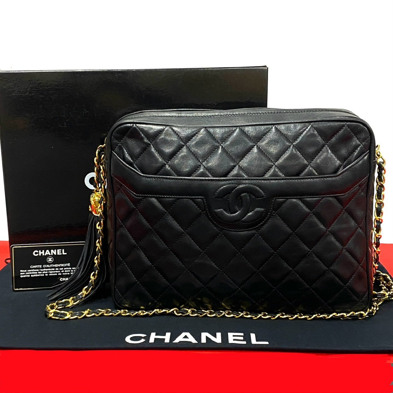Chanel CC Tassel Camera Bag  Leather Crossbody Bag