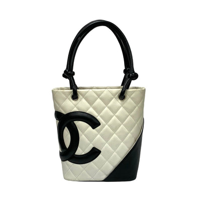 Chanel Cambon Ligne Black Quilted Tote Bag Leather Tote Bag