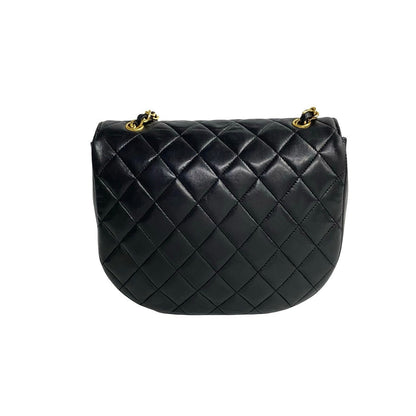 Chanel CC Matelasse Half Moon Crossbody Bag  Leather Crossbody Bag