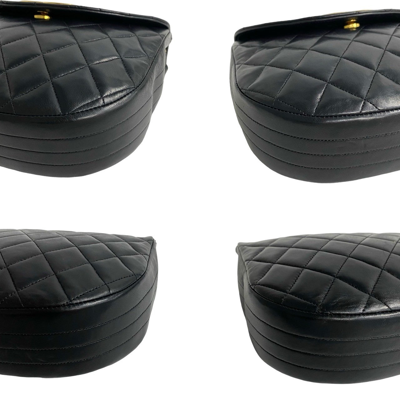 Chanel CC Matelasse Half Moon Crossbody Bag  Leather Crossbody Bag