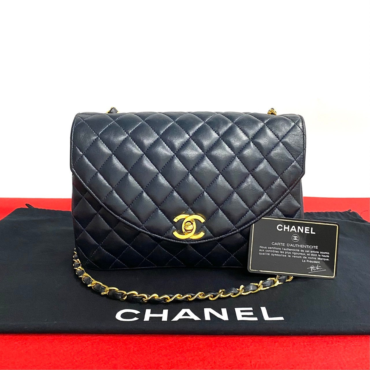 Chanel CC Half Moon Flap Crossbody Bag  Leather Crossbody Bag