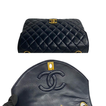 Chanel CC Half Moon Flap Crossbody Bag  Leather Crossbody Bag
