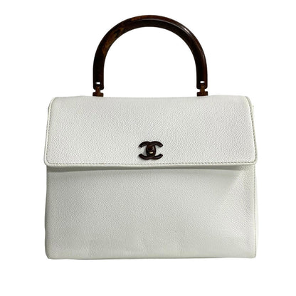 Chanel CC Caviar Top Handle Bag Leather Handbag
