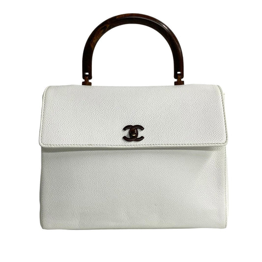 Chanel CC Caviar Top Handle Bag Leather Handbag