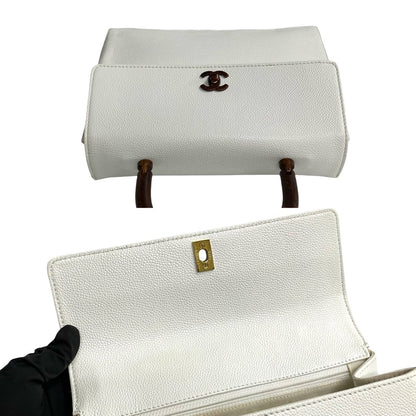 Chanel CC Caviar Top Handle Bag Leather Handbag