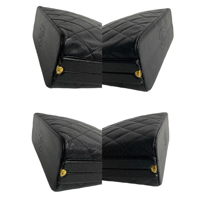Chanel Caviar Top Handle Bag  Leather Handbag