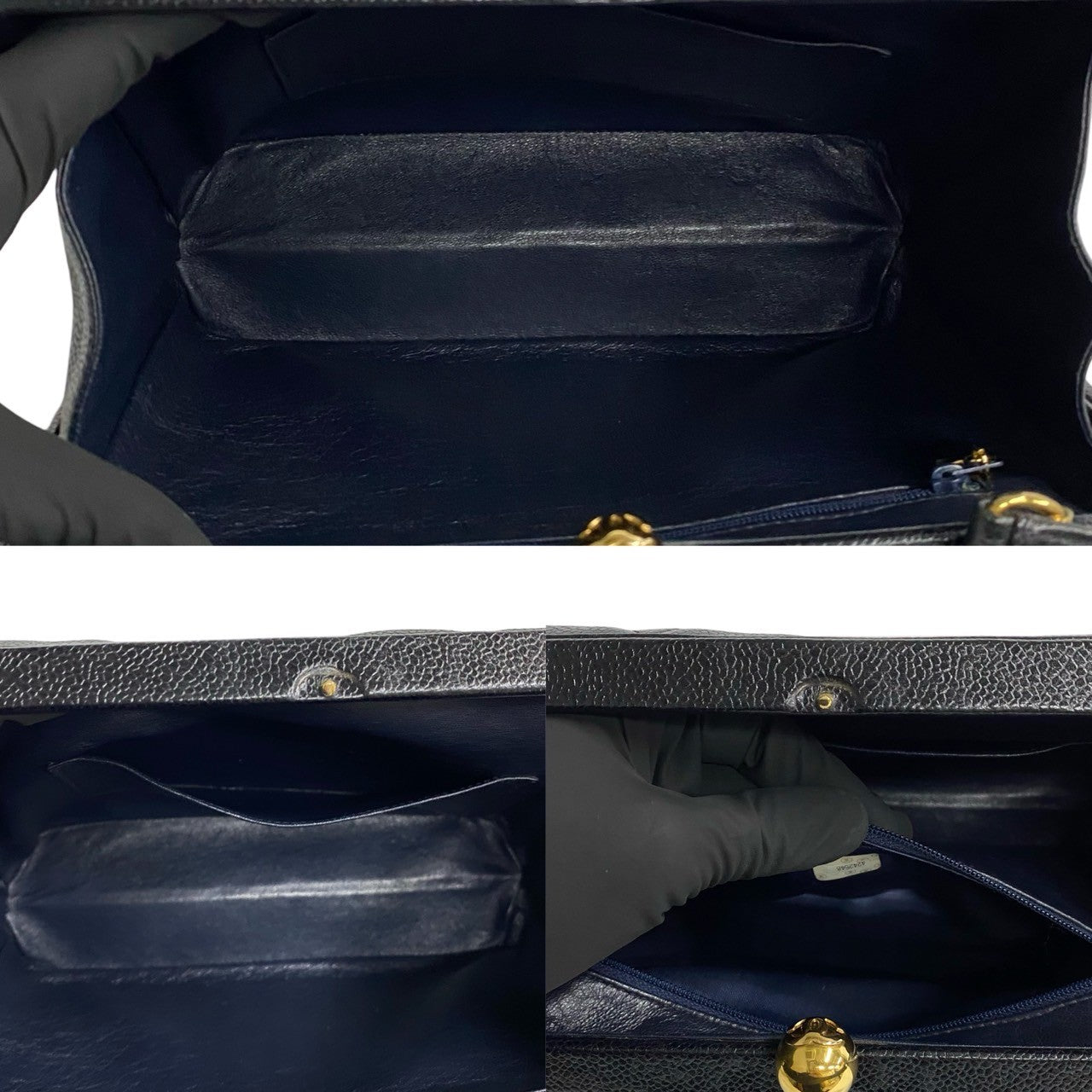 Chanel Caviar Top Handle Bag  Leather Handbag